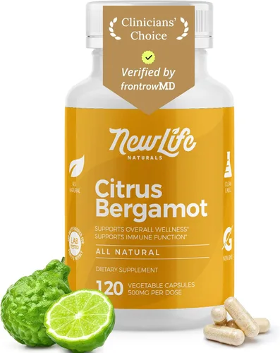 Vista 8 de NewLife Naturals Suplementos de bergamota cítrica de 500 mg - Salud del corazón - Suplemento para el bienestar y el envejecimiento - Fórmula
