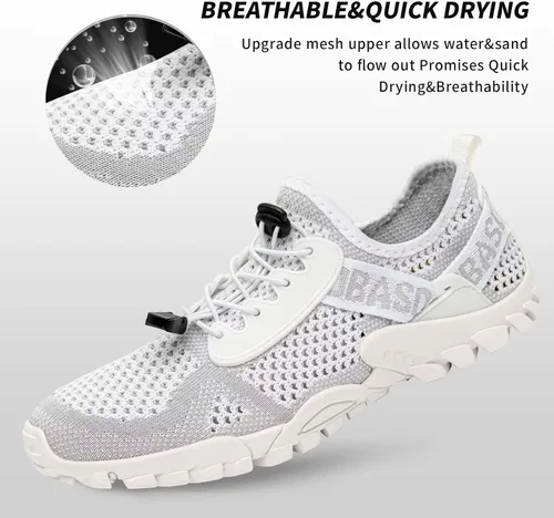 Vista 2 de SOBASO Zapatos de agua para mujeres y hombres, secado rápido, para natación, playa, zapatos acuáticos para deportes acuáticos, buceo, senderismo