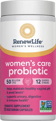 Vista 4 de Renew Life Cápsulas probióticas para mujeres, 50 mil millones de UFC garantizadas, apoya el equilibrio del pH, la salud vaginal, urinaria, digestiva