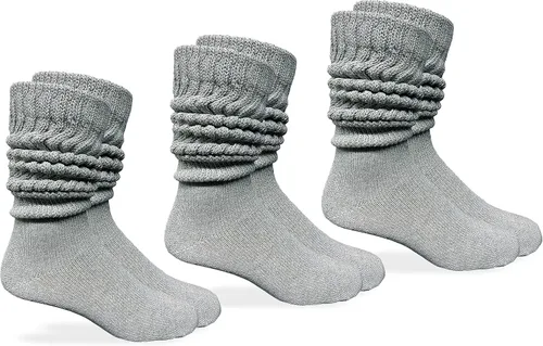 Vista 7 de Jefferies Socks Calcetines Slouch de Punto de Algodón Grueso y Pesado para Hombre, Paquete de 3 Pares Blanco