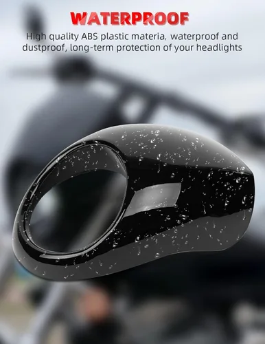 Vista 6 de Amazicha Máscara de Carenado para Faros Delanteros, Soporte de Visera para Faros Delanteros Compatible con Harley Sportster XL 1973-posterior