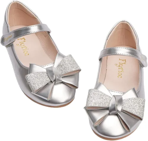 Vista 2 de Flyrioc Sandalias de tacón para niña pequeña, zapatos de vestir de ballet (niño pequeñoniño grande)