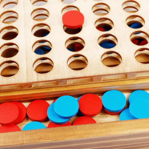 Vista 7 de Glintoper Set de Juego de Mesa Shut The Box y 4 en fila, Juego Clásico de Dados de Madera con Números y Alinea 4 para Niños y Familia, Decoración