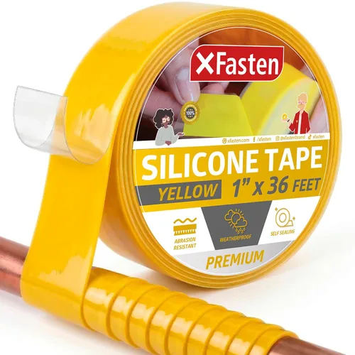 Vista 11 de XFasten - Cinta de silicona autofusible de 1 pulgada x 10 pies, de fontanería, cinta impermeable de sellado de fugas, goma gruesa para tuberías
