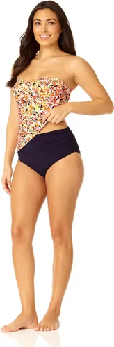 Vista 2 de Anne Cole Top de natación tipo tankini con nudo frontal fruncido para mujer