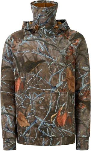 Vista 5 de BASSDASH Sudadera con capucha de forro polar para hombre con polaina para el cuello, resistente al agua, para caza, FS18M