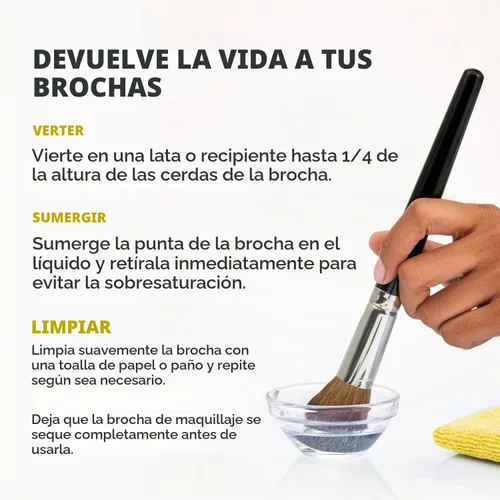 Vista 6 de Cinema Secrets Solución limpiadora de brochas de maquillaje original, limpiador profesional para brochas de maquillaje, fórmula de secado rápido