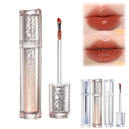 Vista 13 de Ice Watery Lip Glossr (té helado de espejo, gelatina ligera Waterys Essence Lips Glaze, brillo tintado hidratante (#04 té negro atardecer, 0.1 fl oz)
