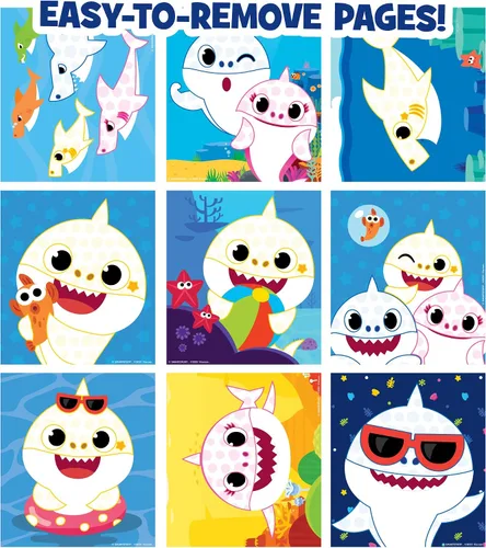 Vista 7 de Horizon Group USA Baby Shark Dot - Bloc de arte y marcadores, bloc de pintura de actividades encuadernadas en espiral, dabbers aptos para viajes