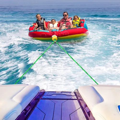 Vista 7 de Arnés de remolque resistente para deportes acuáticos con anillos en D, arnés de remolque de barco para tubo remolcable, esquí acuático, wakeboard