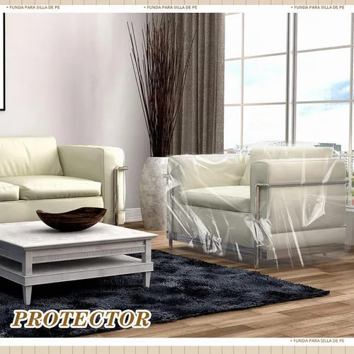 Vista 6 de Remagr 6 fundas de plástico para sillas, fundas de plástico para muebles para interiores y exteriores, impermeables, transparentes, a prueba