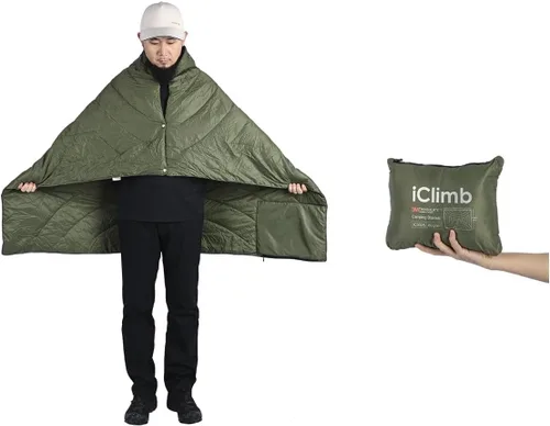 Vista 10 de iClimb - Manta de camping ultraligera y compacta con aislamiento Thinsulate 3M