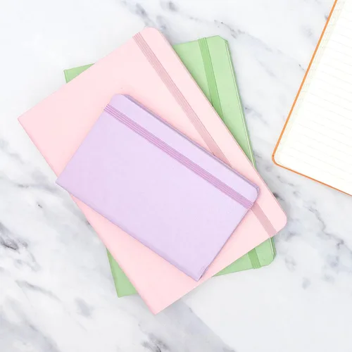 Vista 6 de Juego de 2 cuadernos blocs de notas de bolsillo pequeño, pauta universitaria, 3.7 x 5.6 pulgadas, minidiario de tapa dura, papel grueso de 3.5 Negro