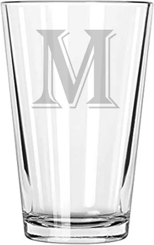 Vista 12 de Vaso de cerveza 16 oz pinta Monograma (B)