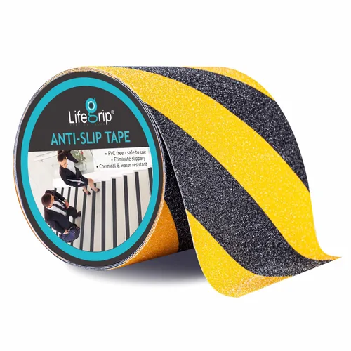 Vista 15 de Lifegrip - Cinta de tracción antideslizante, cinta de fricción de 1 pulgada x 15 pies, el mejor agarre, adhesivo abrasivo para escaleras, peldaños