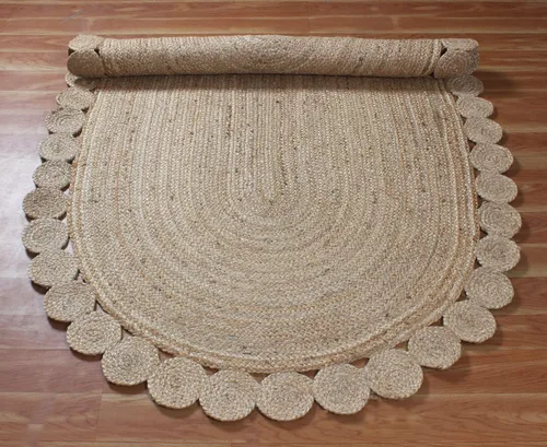 Vista 9 de Cape Cod - Alfombra trenzada de fibra de yute natural, alfombras indias kilim – Tapete pequeño de 3 x 2 pies tejido a mano de tejido plano para uso
