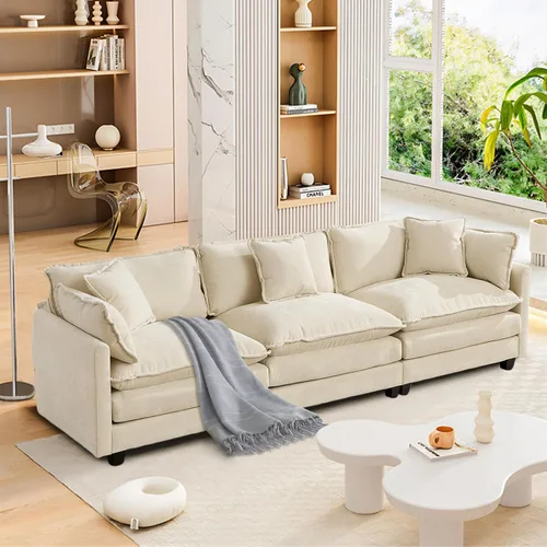 Vista 48 de SoarFlash Sofá modula, de felpilla, posición de en medio, beige