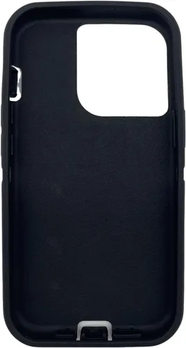 Vista 4 de Funda exterior de goma de repuesto compatible con iPhone 13 Mini Otterbox Defender Series Case (negro)