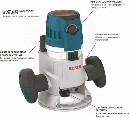Vista 3 de Bosch MRF23EVS - Enrutador electrónico de 2.3 HP con base fija