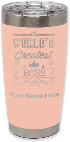 Vista 9 de LaserGram Vaso aislado al vacío de 20 onzas, con grabado personalizado incluido (negro)