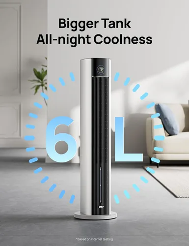 Vista 3 de DREO Enfriador evaporativo de pantano de aire, ventiladores de enfriamiento de 43 pulgadas que sopla aire frío 2026 actualizado, ventilador de piso