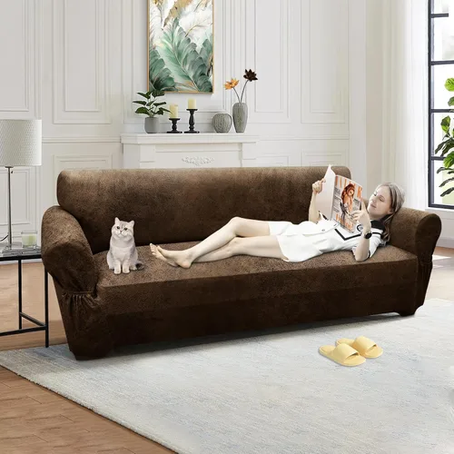 Vista 177 de Fundas para Sillón de 2 Piezas con Cojín en T, Fundas de Aspecto de Cuero para Sofá, Fundas para Sillas, Protector de Muebles Elástico, Funda