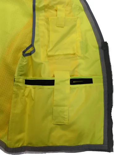 Vista 5 de Chaleco Radians SV55 2ZGD de clase 2, gran visibilidad, tela pesada, ingeniería de dos tonos