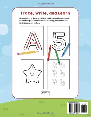 Vista 2 de Trace and Learn Giant ABC Letters, Number & Shape Tracing for Toddlers & Preschoolers Ages 2-4 First Handwriting Workbook - Learn to Write Patterns
