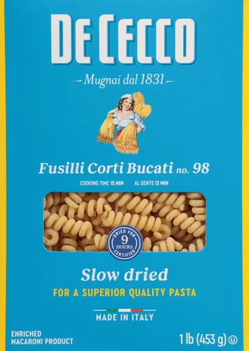 Vista 4 de De Cecco Pasta, Fusilli Corti Bucati, 1 libra (paquete de 12)