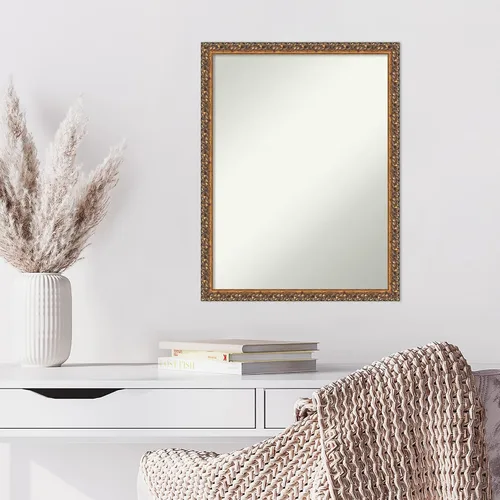 Vista 6 de Amanti Art Espejo de pared, espejo de marco de madera de bronce antiguo para decoración de pared o uso como espejo de baño para sobre el fregadero