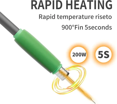 Vista 7 de Estación de calor y soldadura C210 con control inteligente de temperatura, temperatura constante, pantalla digital, alta potencia, funciones triples