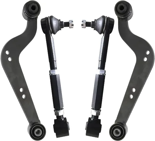 Vista 90 de Detroit Axle - 4 piezas de brazos de control traseros para Ford C-Max, Focus, Mazda 3 5, Volvo C30, C70, S40, V50, 4 brazos de control superiores e