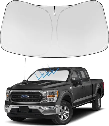 Vista 153 de Proadsy Parasol para parabrisas Rivian R1S 2022-2025 2026 de 4 capas plegable, protector de parasol frontal que bloquea los rayos UV, mantiene