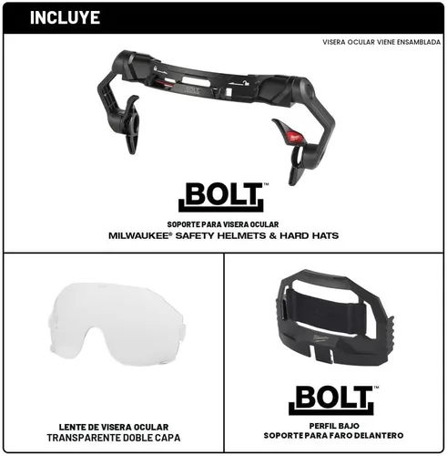 Vista 4 de Milwaukee 48-73-1410 Visera para ojos con lente transparente de doble recubrimiento, negro/blanco