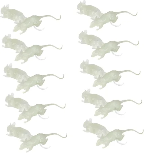 Vista 8 de 20Pcs Luminous Fake Mouse Halloween Tricky Rat Prank Props Glowing Scary Decorations for Haunted House and April Fool S Day