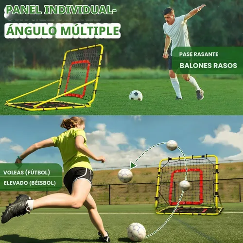 Vista 4 de BaseGoal Dual-Sided Baseball Softball Rebounder Net Amarillo