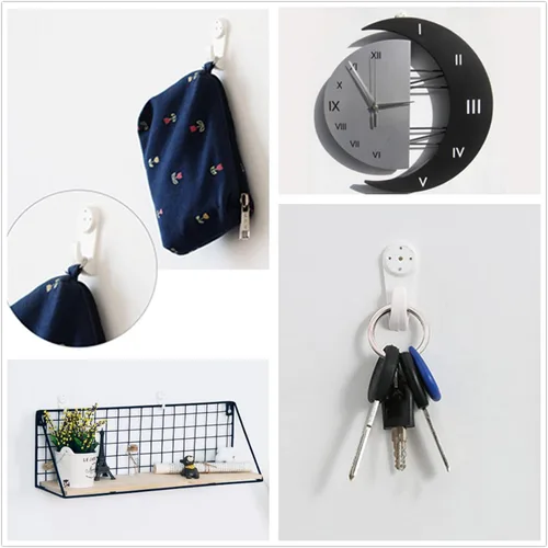 Vista 6 de MroMax Percha de pared dura para herrajes, sujetadores y ganchos, montaje en pared, gancho sin marcas, ganchos para marcos de fotos, 100