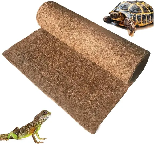 Vista 12 de Hamiledyi Alfombra de reptil de 78.7 x 11.8 pulgadas, sustrato de fibra de coco, gran ropa de cama de serpiente, tapete de rollo de forro de coco