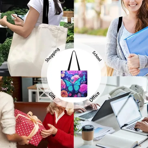 Vista 6 de Upetstory Bolsa de lona reutilizable para compras de comestibles