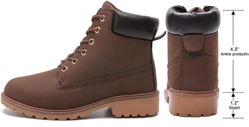 Vista 5 de Geddard - Botines de combate impermeables, con tacón bajo y agujetas para mujer