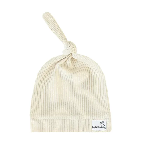 Vista 5 de Copper Pearl Gorro de bebé con nudo superior elástico suave Dolce