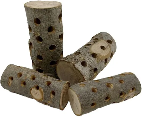 Vista 4 de Madera de manzana, accesorios para jaula de animales pequeños, juguetes de madera molar para conejos, hámster, conejillo de indias, chinchillas