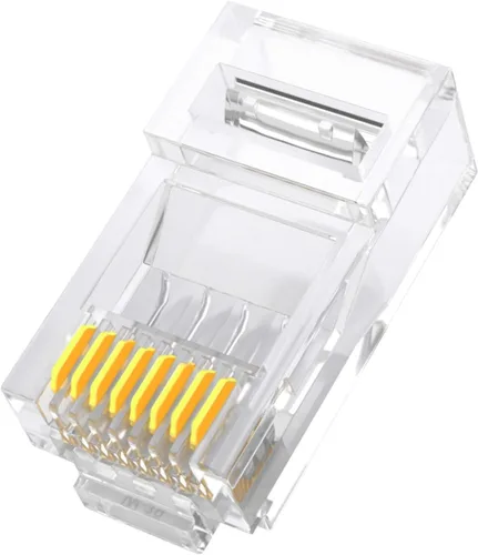 Vista 3 de Conectores RJ45 Cat6 - Conector de paso chapado en oro de 3 clavijas modulares 8P8C - Paquete de 50