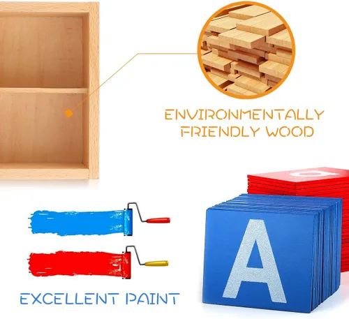 Vista 5 de Papel de lija Montessori Letra Aprender Alfabeto Tráctil Aprendizaje Phnonics Reconocimiento de Cartas Habilidades Pre-Escritura Educación
