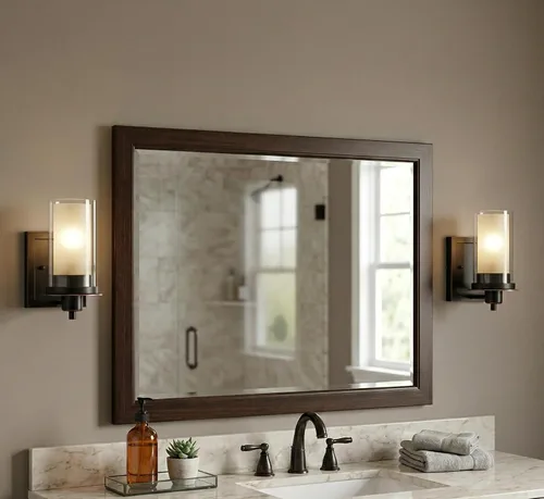 Vista 2 de Juno 73467 - Aplique de pared de bronce aceitado con 1 luz y vidrio transparente