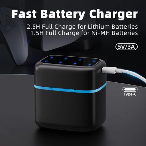Vista 4 de Batería recargable AA, batería de litio de 1.5V 3600mAh, paquete de 2
