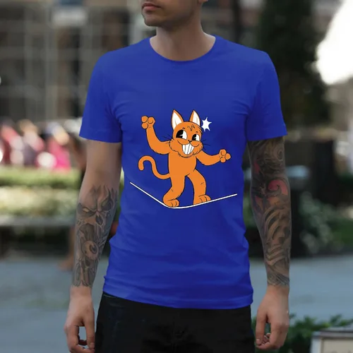 Vista 4 de Gift for Pet Owners Balancing Cat Slackline Keep Your Cat Happy Men Women Navy Black Multicolor T shirt