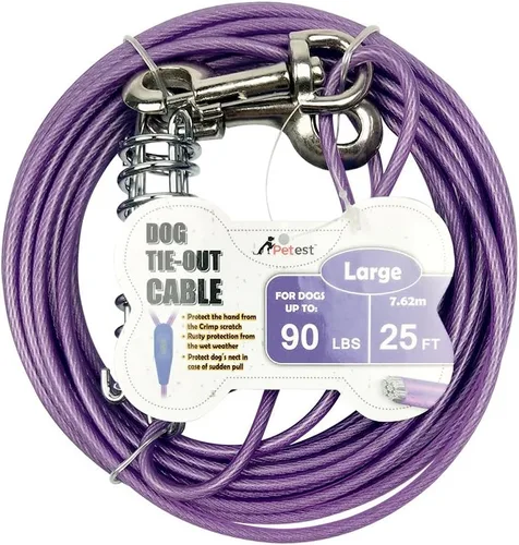 Vista 17 de Petest Cable de amarre reflectante de 15 pies para perros pequeños de hasta 35 libras