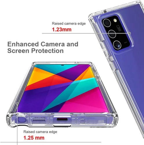 Vista 2 de Funda compatible con Galaxy Note 20 Ultra 5G, SM-N986U con protector de pantalla de vidrio templado, cuerpo completo, a prueba de golpes