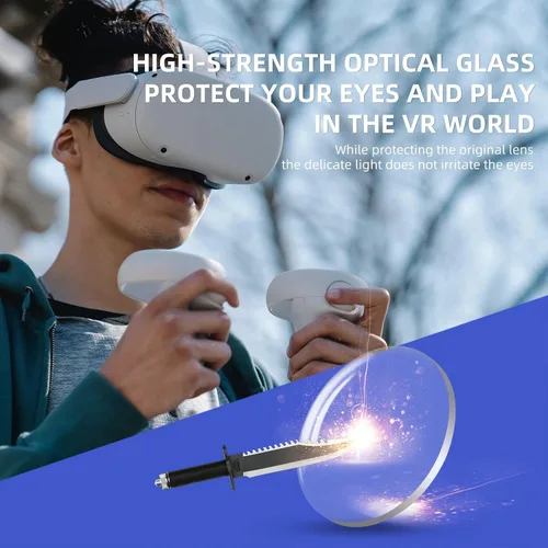 Vista 5 de RCGEEK Myopia Glasses Lenses for Oculus Quest 2 VR Lens Insert for Oculus Quest 2 Double Protection Easy to Install Vision Correction Lenses -20D